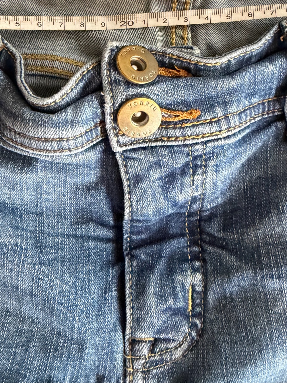 Torrid Mid Blue High-Rise Flare Jeans- size 18xlt - Picture 8 of 8